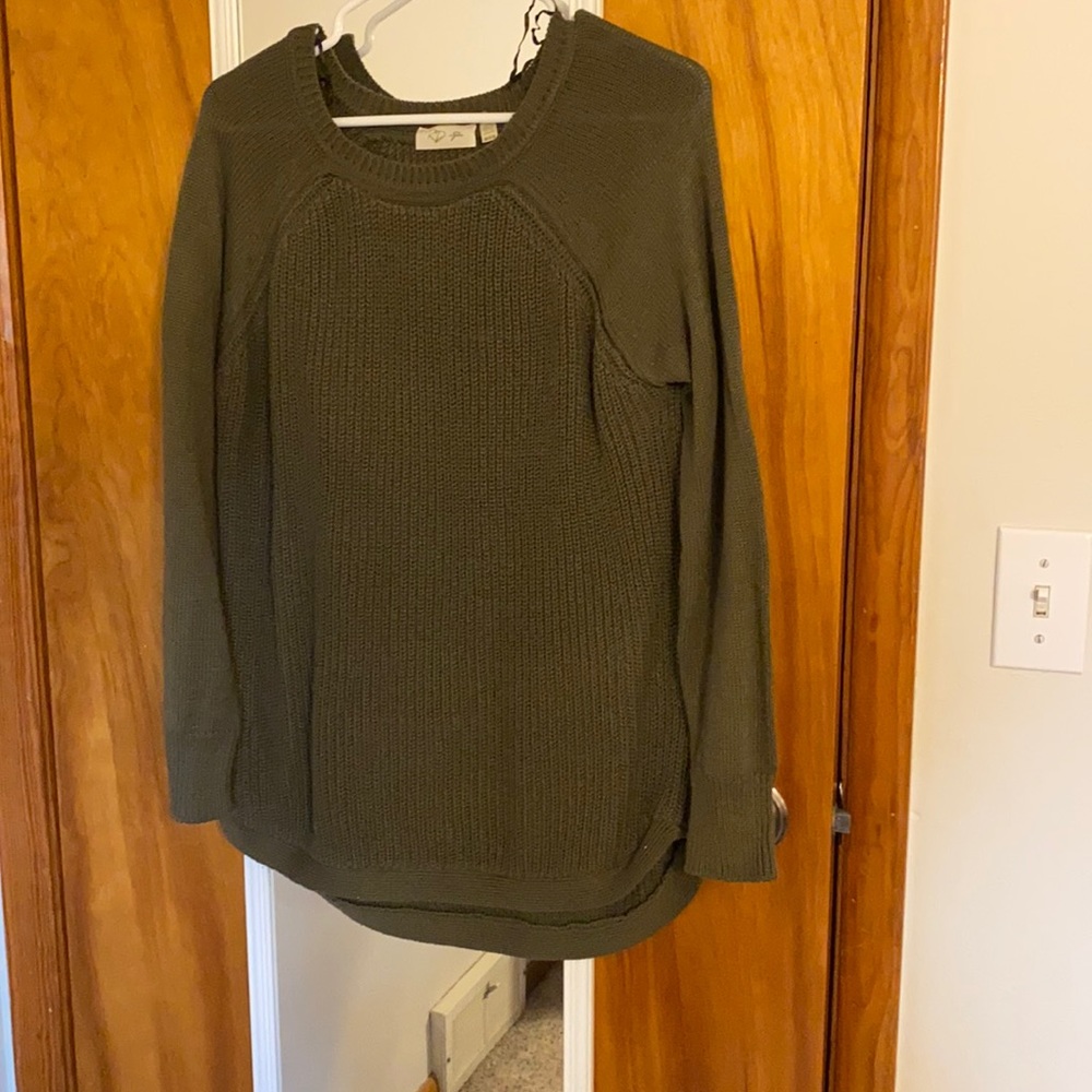 Olive green scoop neck sweater